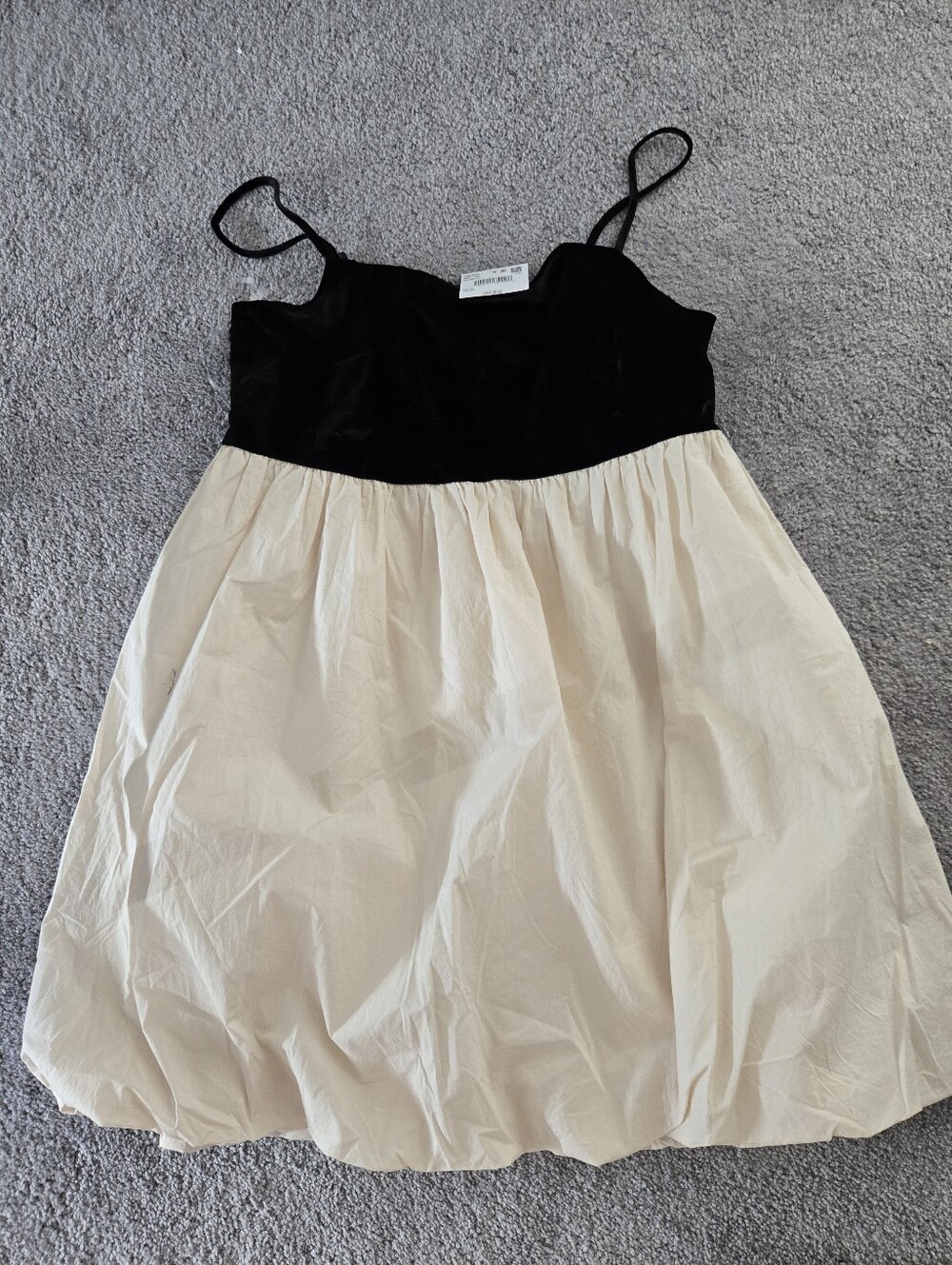 American Eagle Outfitters Black and Cream Two-Tone A-Line Dress
